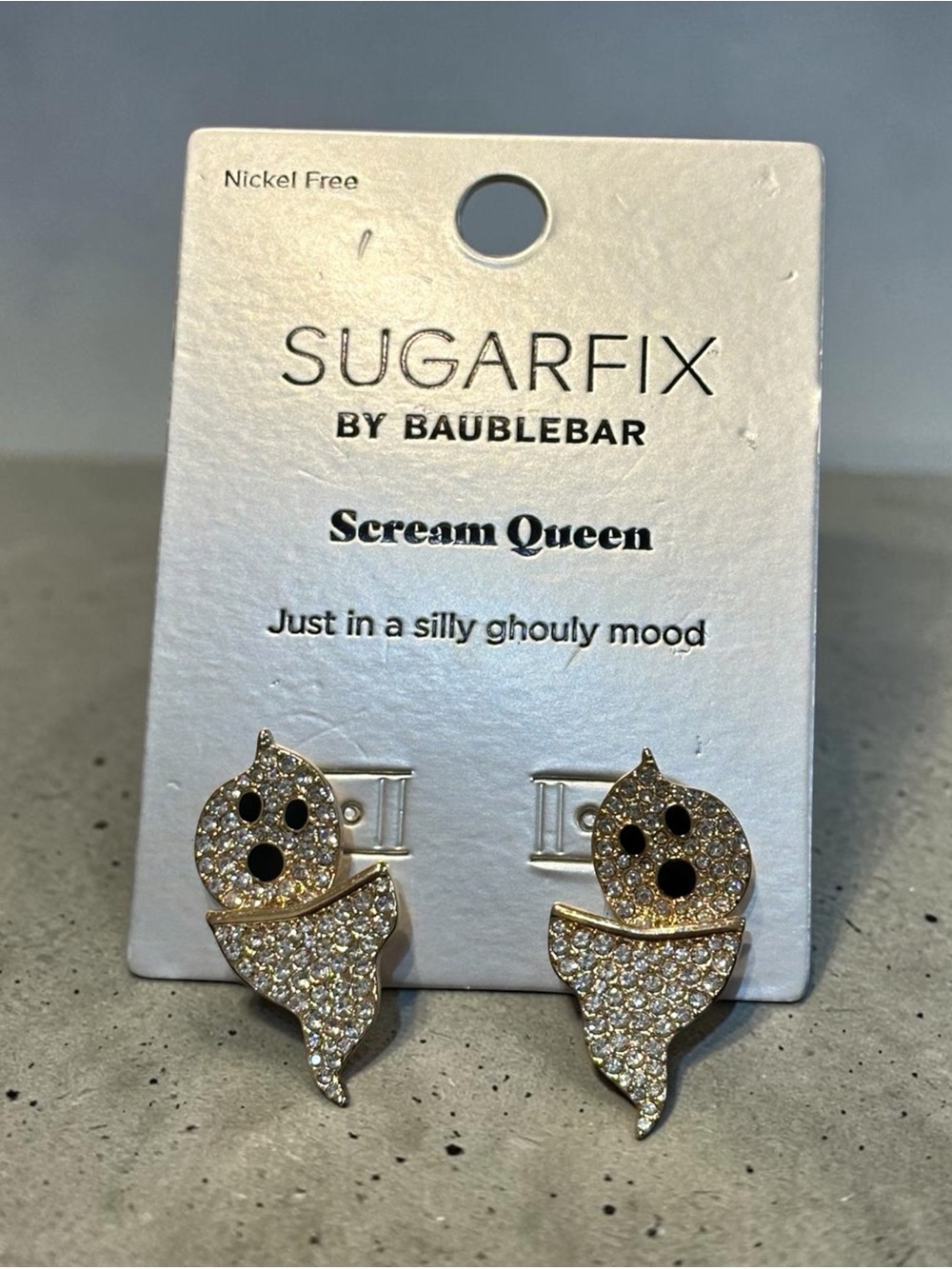 Sugarfix by BaubleBar Scream Queen Crystal Ghost Stud Halloween Earrings